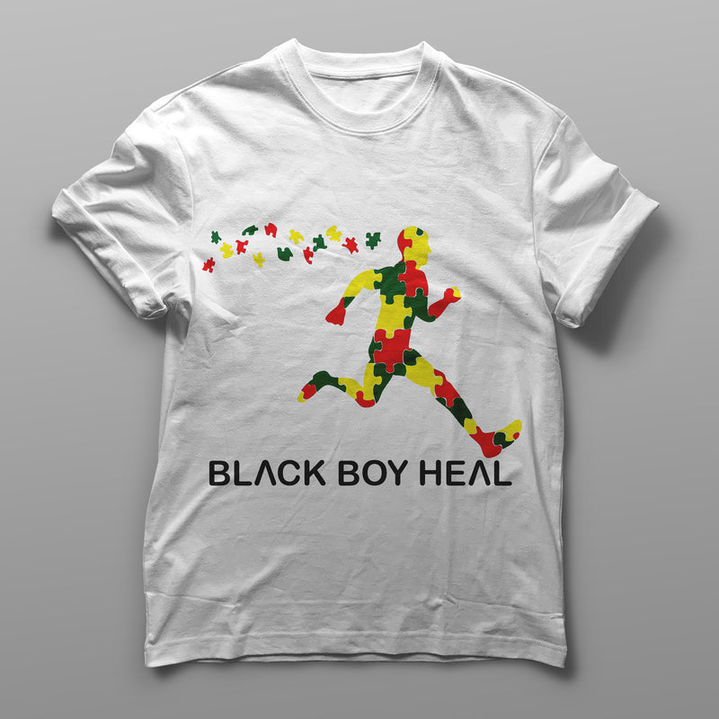 Black Boy Heal T-Shirt (White)