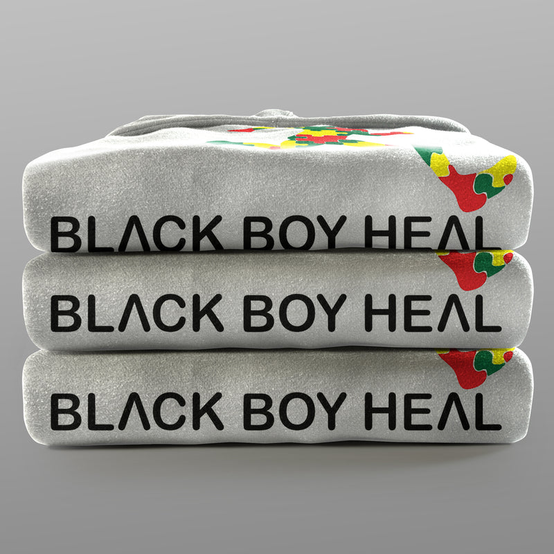 Black Boy Heal Signature Hoodie (White)